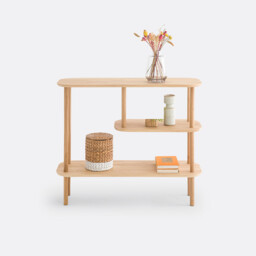 Crueso Asymmetric Solid Oak Console Table - thumbnail 4