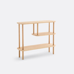 Crueso Asymmetric Solid Oak Console Table - thumbnail 3