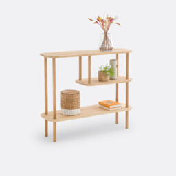 Crueso Asymmetric Solid Oak Console Table