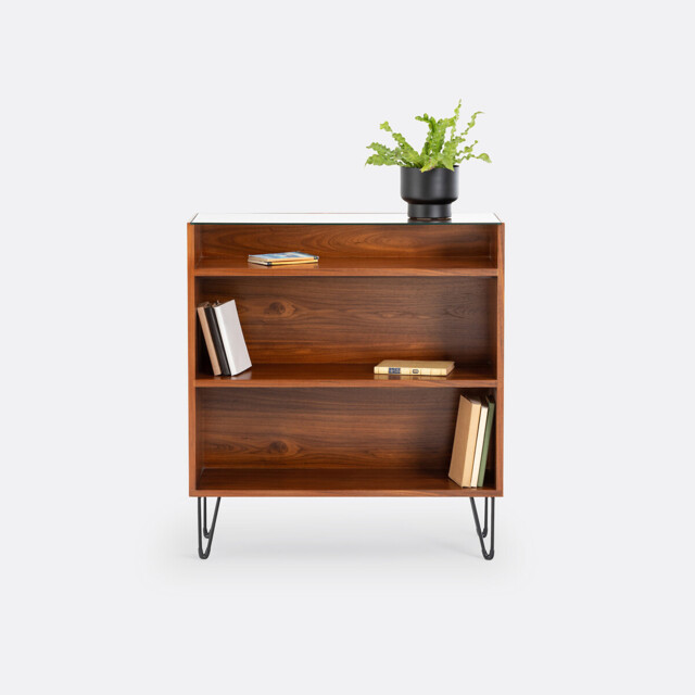 Watford Vintage Console Table with Shelving, Walnut Veneer - image 1