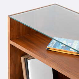 Watford Vintage Console Table with Shelving, Walnut Veneer - thumbnail 4