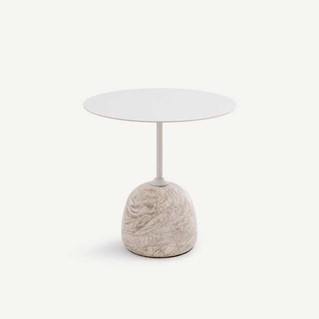 Balastro Side Table in Marble and Iron, Ø45cm - image 1