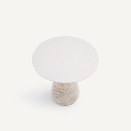 Balastro Side Table in Marble and Iron, Ø45cm - thumbnail 3