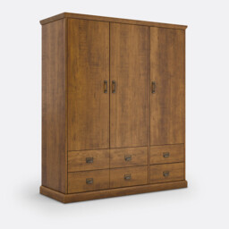 Lindley Triple 4-Drawer Pine Wardrobe - thumbnail 1