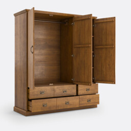 Lindley Triple 4-Drawer Pine Wardrobe - thumbnail 3