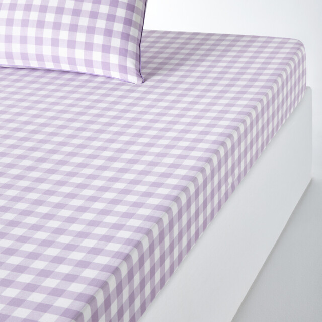 Veldi Purple 30cm Flap Cotton Fitted Sheet