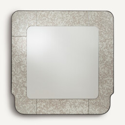 Oris Square Antique Finish Glass Border Mirror, Height 105cm - thumbnail 1