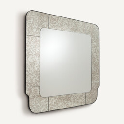 Oris Square Antique Finish Glass Border Mirror, Height 105cm - thumbnail 3
