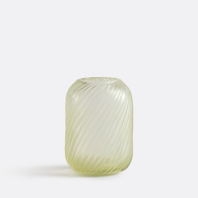 Azea Ribbed Glass Vase H13cm - image 1
