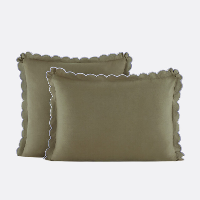 Scenario Plain Washed Cotton Scalloped Child's Pillowcase - image 1