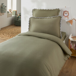Scenario Plain Washed Cotton Scalloped Child's Pillowcase - thumbnail 2