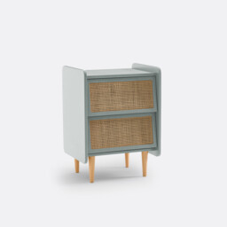 Kaya Bedside Table with 2 Cane Drawers - thumbnail 1