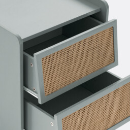 Kaya Bedside Table with 2 Cane Drawers - thumbnail 3