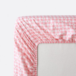 Floral Gingham Washed Cotton Fitted Sheet - thumbnail 4