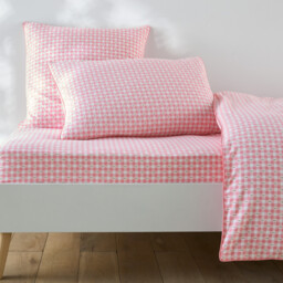 Floral Gingham Washed Cotton Fitted Sheet