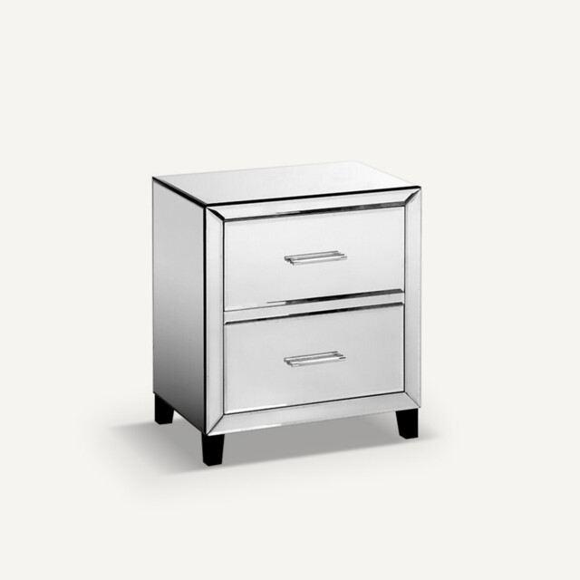 Alouette Bedside Table in MDF and Mirror - image 1