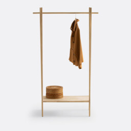 Selfrid Solid Oak Clothes Rail - thumbnail 3