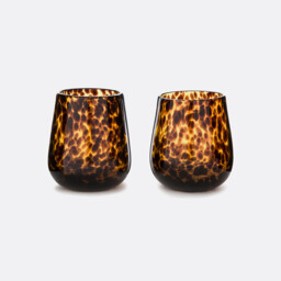 Set of 2 Fauvita Amber Glass Tealight Holders - thumbnail 1