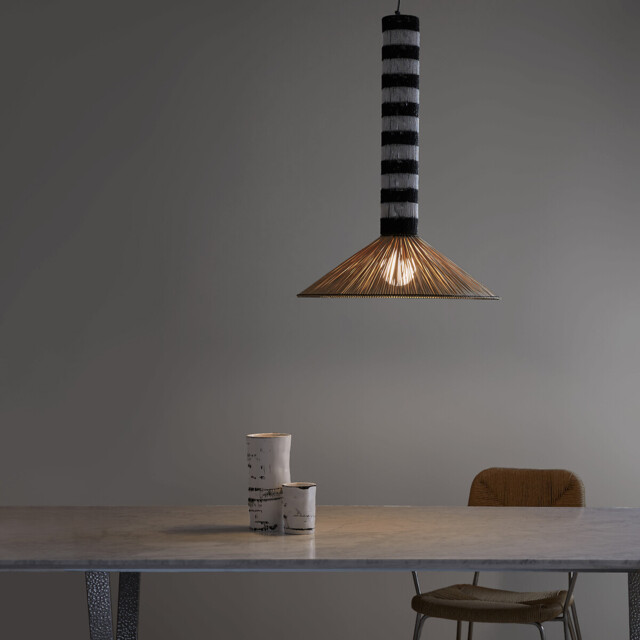 Tribe Pendant Lamp in Woven Paper and Bamboo - image 1