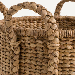 Tima Round Basket in Water Hyacinth with 4 Handles - thumbnail 4