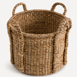 Tima Round Basket in Water Hyacinth with 4 Handles - thumbnail 3