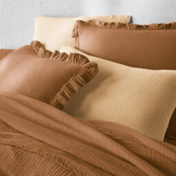 Kumla Plain Cotton Muslin Pillowcase - thumbnail 3