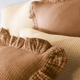 Kumla Plain Cotton Muslin Pillowcase - thumbnail 4