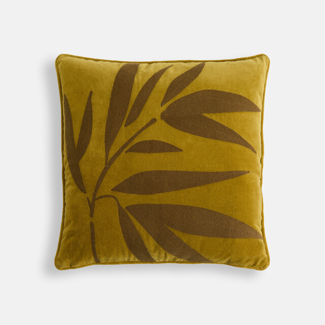 Niara Embroidered Cotton Velour Square Cushion Cover - image 1