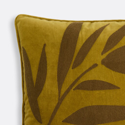 Niara Embroidered Cotton Velour Square Cushion Cover - thumbnail 3