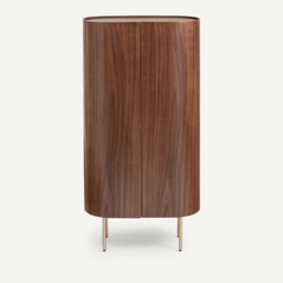 Aslen Walnut Wardrobe in Veneer and Leather - thumbnail 4