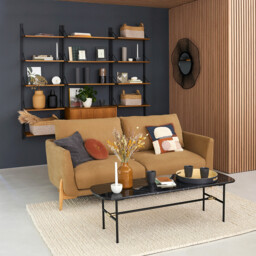 Hiba Wall Shelf with 1 Closed Cabinet in Oak Veneer - thumbnail 3