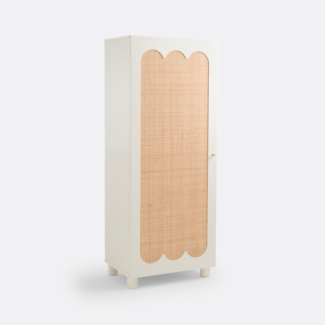 Ptilu Rattan and Wood Single Wardrobe - image 1