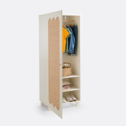 Ptilu Rattan and Wood Single Wardrobe - thumbnail 4