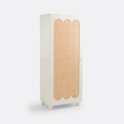 Ptilu Rattan and Wood Single Wardrobe - thumbnail 1