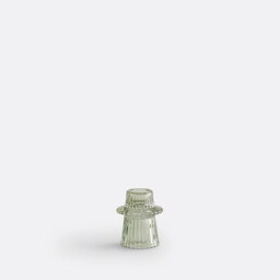 Sabri 6.8cm High Coloured Textured Glass Candlestick - thumbnail 3