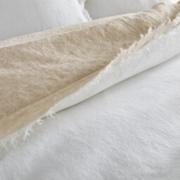Alhanasia Washed Linen Duvet Cover with Double Fringe - thumbnail 4
