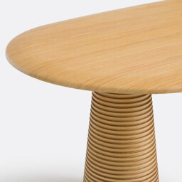 Liam 6-8 Seater Oval Dining Table in Oak Veneer - thumbnail 4