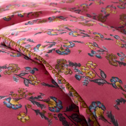 Merline 50% Recycled Cotton Floral Duvet Cover With Crochet Ribbon Trim - thumbnail 3
