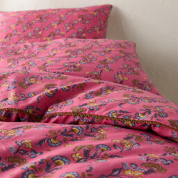 Merline 50% Recycled Cotton Floral Duvet Cover With Crochet Ribbon Trim - thumbnail 2