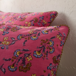 Merline 50% Recycled Cotton Floral Duvet Cover With Crochet Ribbon Trim - thumbnail 4