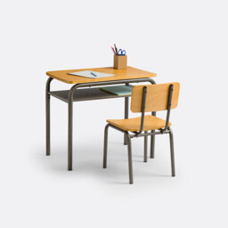 Buton Vintage Metal School Desk and Chair - thumbnail 1