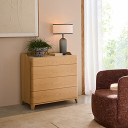 Junius Chest of Drawers in Oak Veneer and Leather, Designed By Emmanuel Gallina - thumbnail 2