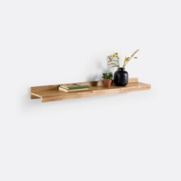 Hiba Wall Shelf in Solid Oak with Length 120cm