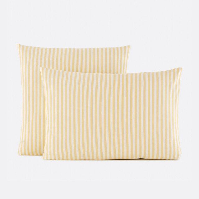 Soizic Yellow Striped Cotton Yarn-Dyed Pillowcase - image 1