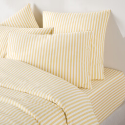Soizic Yellow Striped Cotton Yarn-Dyed Pillowcase - thumbnail 3