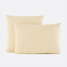 Soizic Yellow Striped Cotton Yarn-Dyed Pillowcase - thumbnail 1