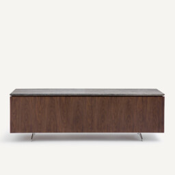 Jakto TV Stand in Walnut Veneer and Travertine - thumbnail 4