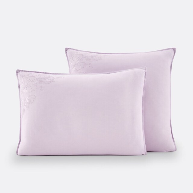 Scénario Embroidered Washed Cotton Pillowcase - image 1