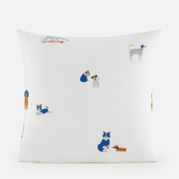 Team Chiens Dog Print Washed Cotton Child's Pillowcase - thumbnail 1
