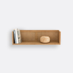 Waska Wall Shelf in Oak, Oak Veneer and Cane - thumbnail 3